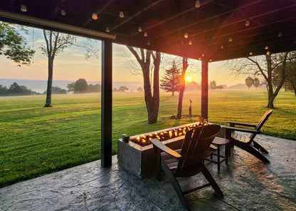 [Fire Pit] [Patio] slidertag; Patio ;Start your day with a cup of coffee or tea by the fire pit at sunrise!